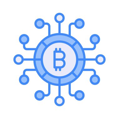 Kripto para vektör tasarımı, bitcoin simgesi modern stilde