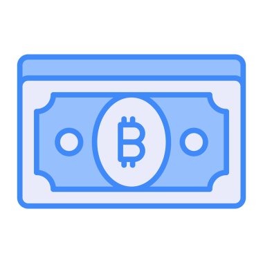 Bitcoin banknotunun bu güzel simgesini, kağıt para birimini, kripto para birimini kontrol et