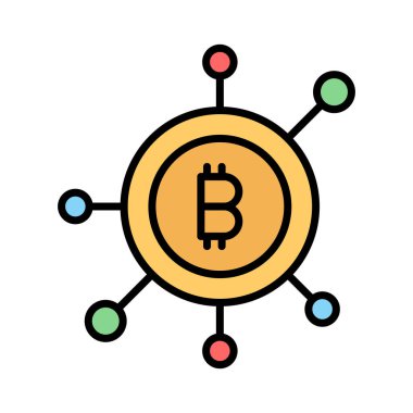Kripto para vektör tasarımı, bitcoin simgesi modern stilde
