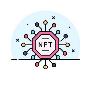 NFT teknoloji vektör tasarımı premium indirmeye hazır