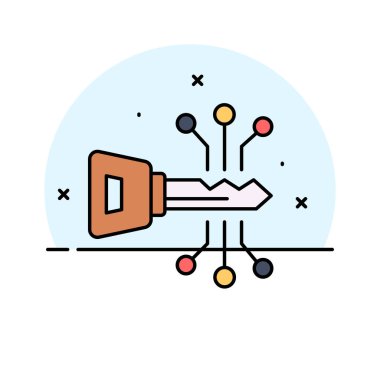 Moda tarzında dijital anahtarın bu premium simgesini kontrol et