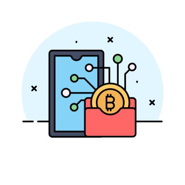 Moda tarzında dijital cüzdanın iyi tasarlanmış simgesi