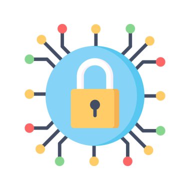 Kripto para birimi şifreleme vektör tasarımı, simge kullanmaya hazır