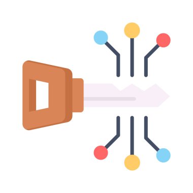 Moda tarzında dijital anahtarın bu premium simgesini kontrol et