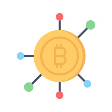 Kripto para vektör tasarımı, bitcoin simgesi modern stilde