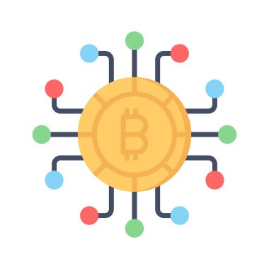 Kripto para vektör tasarımı, bitcoin simgesi modern stilde