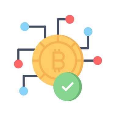 Kripto para vektör tasarımı, bitcoin simgesi modern stilde