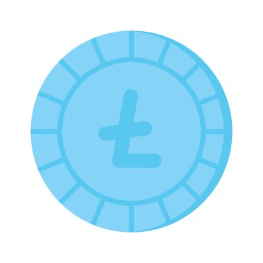 Litecoin 'in iyi tasarlanmış simgesi, kripto para vektör tasarımı