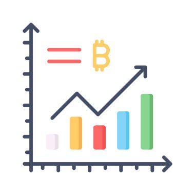 Bitcoin analiz vektör tasarımı beyaz arkaplan üzerinde izole