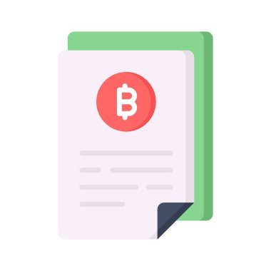 Bitcoin belgesinin iyi tasarlanmış simgesi, belgeyle birlikte Btc