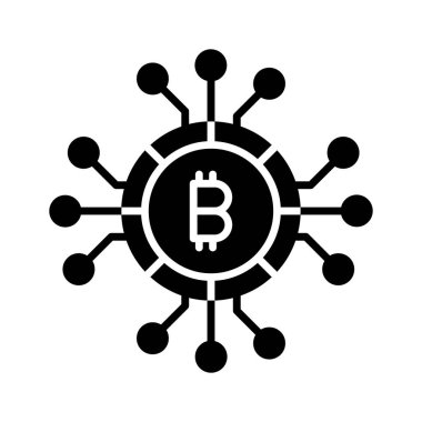 Kripto para vektör tasarımı, bitcoin simgesi modern stilde