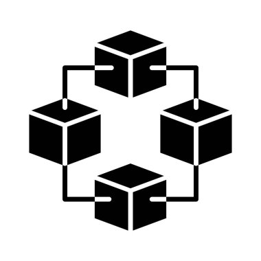 Modern tarzda iyi tasarlanmış blok zinciri simgesi