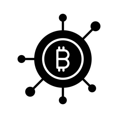 Kripto para vektör tasarımı, bitcoin simgesi modern stilde