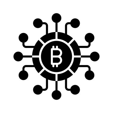 Kripto para vektör tasarımı, bitcoin simgesi modern stilde