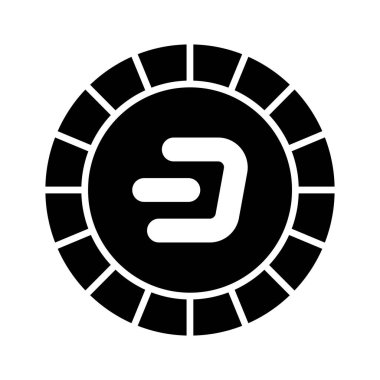 İyi tasarlanmış Dash para, kripto para vektör tasarımı ikonu