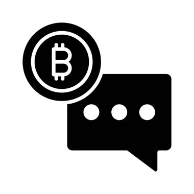 Bitcoin sohbetinin vektör tasarımını moda biçiminde kullanmaya hazır