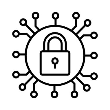 Kripto para birimi şifreleme vektör tasarımı, simge kullanmaya hazır