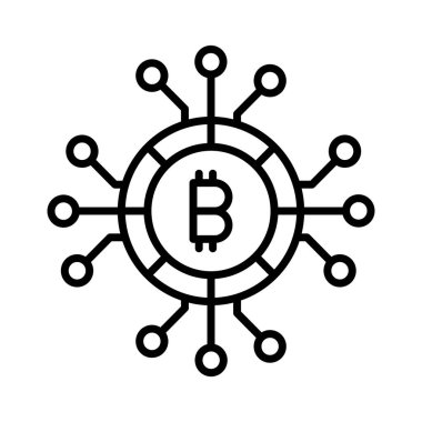 Kripto para vektör tasarımı, bitcoin simgesi modern stilde