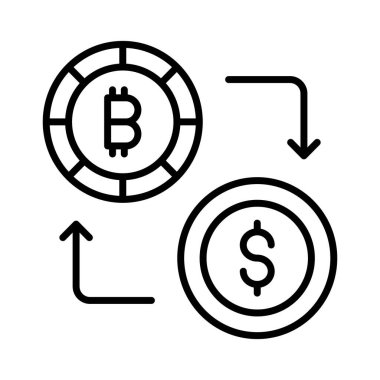 Şifreleme para birimi vektör tasarımı beyaz arkaplanda izole