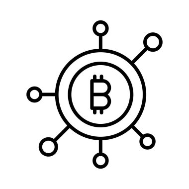 Kripto para vektör tasarımı, bitcoin simgesi modern stilde