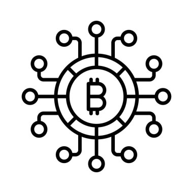 Kripto para vektör tasarımı, bitcoin simgesi modern stilde