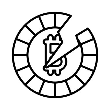 Modern tarzda yarıya inen bitcoin ikonuna bakın.