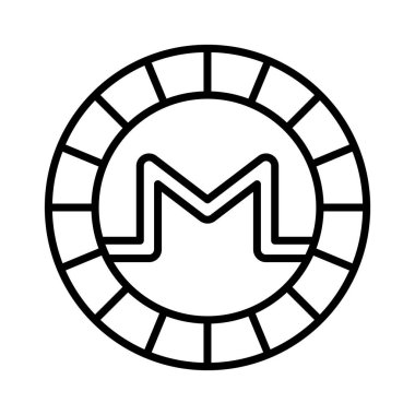 Monero madeni parasının iyi tasarlanmış ikonu, kripto para vektör tasarımı