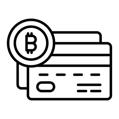 Bitcoin bankamatik kart vektör tasarımı modern tarzda, simge kullanmaya hazır