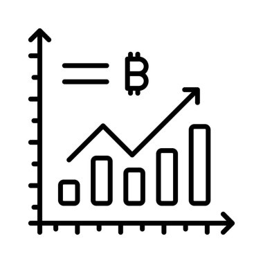 Bitcoin analiz vektör tasarımı beyaz arkaplan üzerinde izole