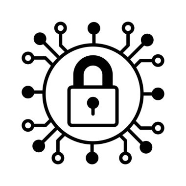 Kripto para birimi şifreleme vektör tasarımı, simge kullanmaya hazır