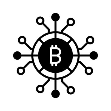 Kripto para vektör tasarımı, bitcoin simgesi modern stilde