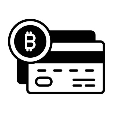 Bitcoin bankamatik kart vektör tasarımı modern tarzda, simge kullanmaya hazır