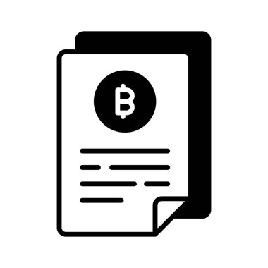 Bitcoin belgesinin iyi tasarlanmış simgesi, belgeyle birlikte Btc