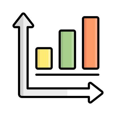 Bar chart vector icon modern design isolated on white background