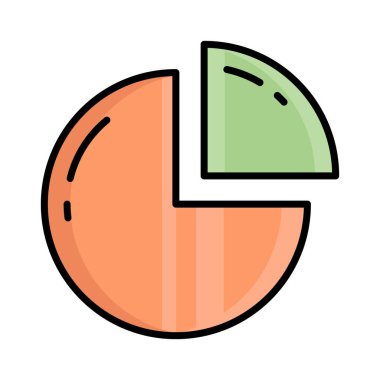 Pie chart vector icon isolated on white background