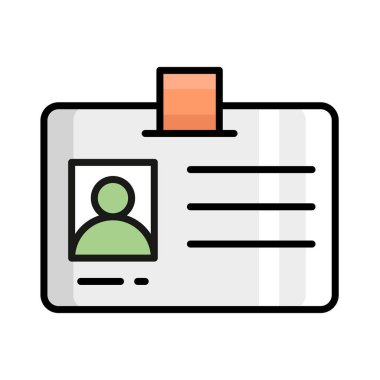 Id card in trendy style, employee identification