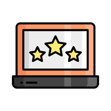 Star inside laptop showing concept of feedback