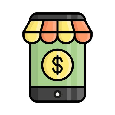 Online shopping vector icon in trendy style