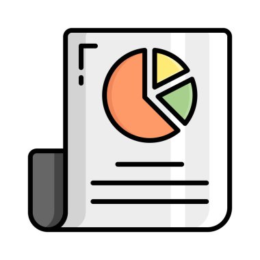 A financial report vector icon in trendy design style