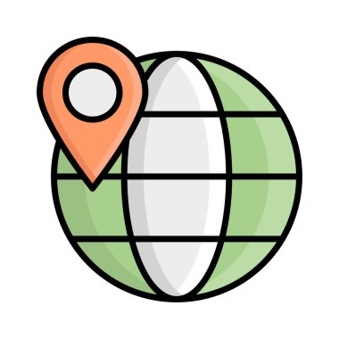 global location vector icon isolated on white background