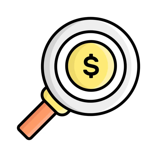 Search Money Vector Icon Isolated White Background —  Vetores de Stock