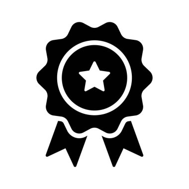Yıldız rozetinin düz vektörü, düzenlenebilir tarzda modern kalite rozet simgesi