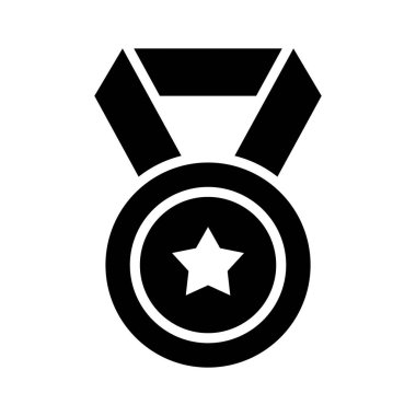 Modern tarzda madalyanın modaya uygun bir tasarımı, yıldız madalyasının düzenlenebilir bir ikonu