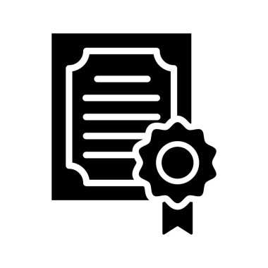 Yetkili belge, sertifikanın konsept simgesini gösteren rozetli kağıt