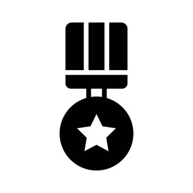 Modern tarzda madalyanın modaya uygun bir tasarımı, yıldız madalyasının düzenlenebilir bir ikonu