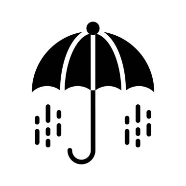 Beyaz arkaplanda izole edilmiş şemsiye simgesinin moda tasarımı