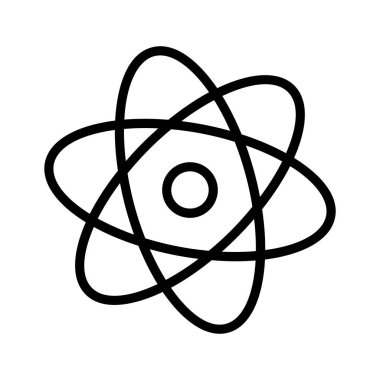 Moda tarzında fizik eğitiminin konsept simgesini simgeleyen atom sembolü