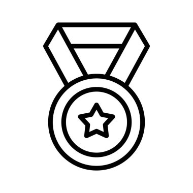 Modern tarzda madalyanın modaya uygun bir tasarımı, yıldız madalyasının düzenlenebilir bir ikonu