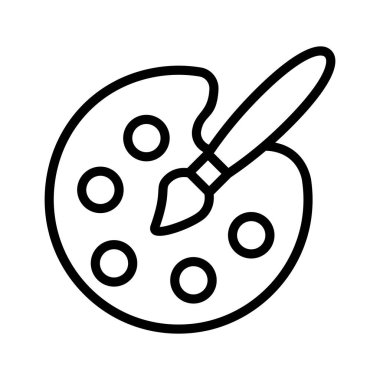 Renk paleti ile boya fırçası, renk paleti simgesi, boyama araçları vektörü