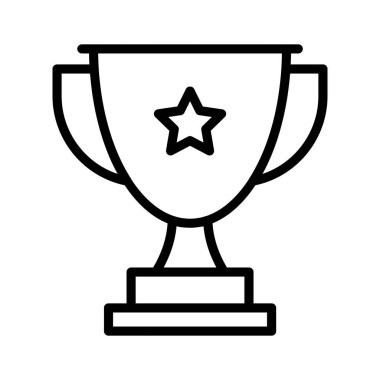 Düzenlenebilir stilde kupanın düz simgesi, başarı ödülü vektör tasarımı